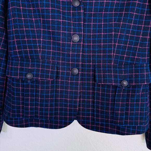 Rag & Bone Blazer Womens size 0 Nancie Wool Blend Plaid Jacket Career Academia - Picture 5 of 11